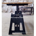 Rough Wood Top Industrial Crank Table